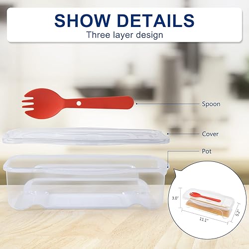 EOIMS Petit cuiseur à pâtes avec passoire, cuiseur à spaghetti, nouilles avec cuillère et couvercle, bateau à pâtes au micro-ondes pour dortoir, cuisine, bureau sans BPA - Nail Gallerys