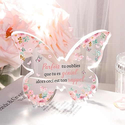 Cadeau Femme, Cadeau Anniversaire Femme, Plaque Acrylique Papillon, Cadeau Inspirant pour Femme, Meilleure Amie, Soeur, Fille, or Maman - Nail Gallerys