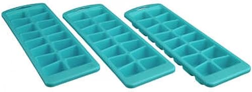 PARENCE.- Lot de 3 Bacs à Glaçons en Polypropylène - 16 Compartiments par Bac (48 au total) / Empilables, 3 Pièces, 25x8,5x2,5cm - Couleurs Aléatoires - Nail Gallerys