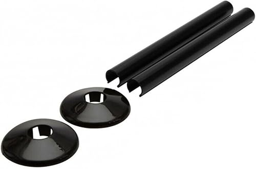 Lot de 2 cache-tuyaux de radiateur FACULX et 2 colliers de tuyau, cache-tuyaux de radiateur 15 mm x 200 mm et 16 mm (noir) - Nail Gallerys
