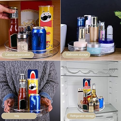Lazy-Susan Placard pour Plateau Tournant, Plateau Support Condiments pour Support À Épices Rotatif Transparent, Présentoir Multifonctionnel pour Plateau Tournant - Nail Gallerys
