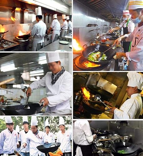 GAOAZHEN Woks Traditionnels en Fonte, Grand Wok antiadhésif, Compatible avec Les cuisinières à gaz, Casserole à Fond Rond en Fonte, 40 cm - Nail Gallerys