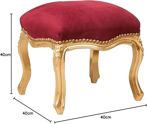 Biscottini Pouf Repose-Pieds canapé 45x42x45 cm | Élégant Banc de Chambre en Tissu de Style français - Nail Gallerys