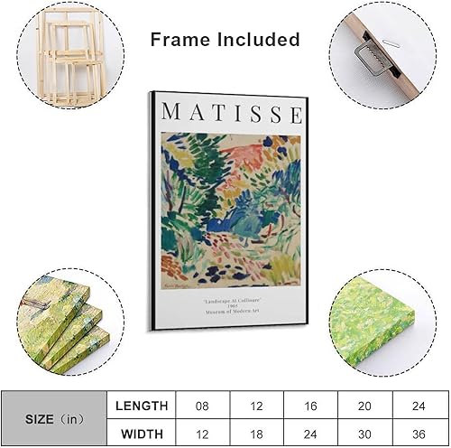 Henri Matisse - Paysage à Collioure - Affiches sur toile - Affiches d'œuvres d'art esthétiques pour chambre - 50 x 75 cm - Nail Gallerys