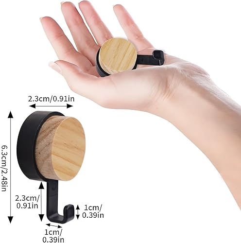 Vookkp 4 Pièces Patere Murale Bois, Porte Manteau Mural Bois sans Perçage, Crochets Muraux en Bois Naturel, Crochets à Serviettes Muraux Adhésifs pour Chambre à Coucher, Salon - Nail Gallerys