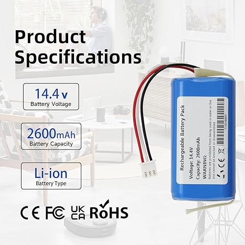 K KYUER 2600mAh MD-C30B LTR300VX Aspirateur Batterie pour Liectroux C30B, C30B 2D,Midea M4,Blaupunkt XBoost BPK-VCBB1XB,Proscenic Neo 820P 830P D071-INR-CH-4S1P Robot Vacuum Cleaner Battery - Nail Gallerys
