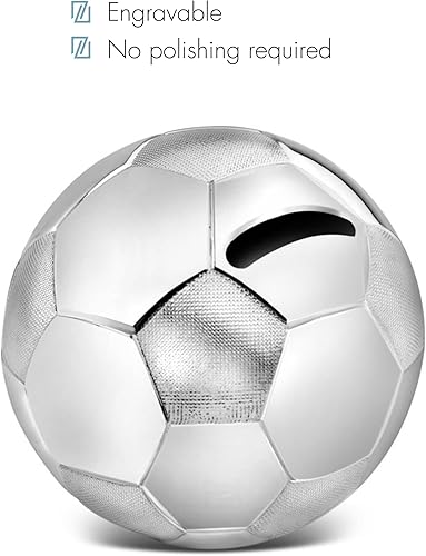 Zilverstad A6007260 Tirelire Ballon de Football Argenté Laqué 1 Unité (Lot de 1) - Nail Gallerys