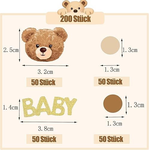 Lot de 200 décorations de table pour fête prénatale, beige, pour fête prénatale, baptême, communion, anniversaire, bricolage, fête prénatale et décoration de table - Nail Gallerys