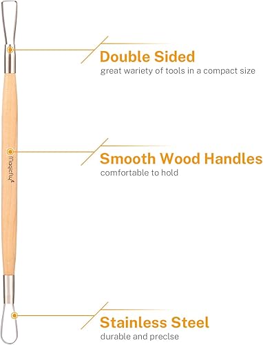 Magicfly 45pcs Outil de Poterie Sculpture Argile Burin Modelage pour Potier, Céramique, Artiste DIY, avec Sac de Rangement - Nail Gallerys