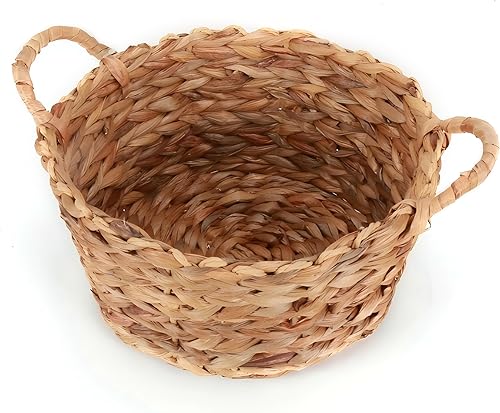 ECHTWERK Panier de rangement en jacinthe d'eau, Rectangulaire, 33 x 25 x 15 cm, Coloris naturel, Panier tressé, empilable pour salle de bain, bureau & salon - Nail Gallerys