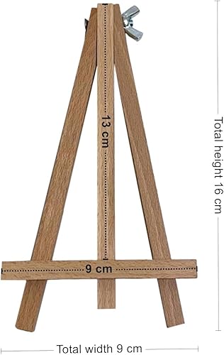 Wooden World – Mini Chevalet en Bois – Support Pratique et Solide pour Mini Photos, Cadres, Médailles, Cartes de Visite, Numéros de Table, Mini Toiles – 16 cm - Nail Gallerys