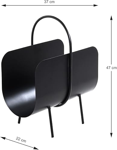 HAKU Möbel Porte revues Noir, métal - Dim.: L 37 cm x H 47 cm x P 22 cm, Style: Modern - Nail Gallerys