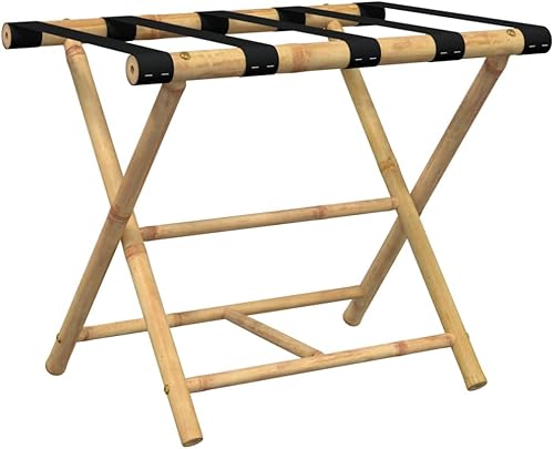 Rantry Porte-bagages pliable 62 x 42 x 50,5 cm en bambou, décoration de meubles, meubles d'intérieur/extérieur pour salon bureau - Nail Gallerys