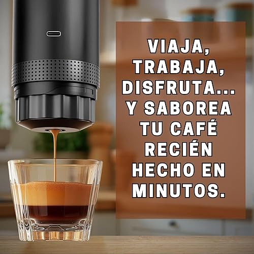 Cafetière portable 3 en 1 compatible avec Nespresso Dolce Gusto et café moulu - Mini cafetière portable multicapsules à emporter - Petite machine à café portable - Nail Gallerys