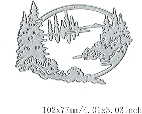 Matrice de découpe en métal,Motif : forêt, arbre, eau, feuilles, fleurs, montagnes, Noël, matrices de découpe, pochoir, bricolage, invitation, cartes, loisirs créatifs, fabrication de cartes - Nail Gallerys