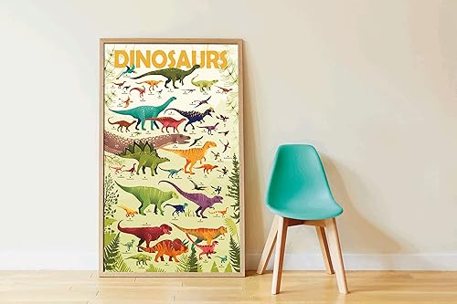 poppik Poster EDUCATIF Stickers Dinosaures - Puzzle Enfant Créatif Décoratif à Gommettes Autocollantes Repositionnables - Cadeau Coloriage Enfant Géant, Jeu Enfant 32 Stickers - 5 à 12 Ans - Nail Gallerys