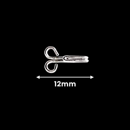 Event Decor Shop Lot de 100 crochets à coudre argentés | 12 mm en laiton antirouille pour vêtements, soutien-gorge, jupe, robe, pantalon, projets de couture, fermetures sécurisées pour réparation de - Nail Gallerys