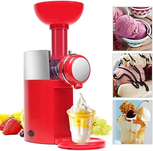 Machine à Desserts glacés, Sorbetière Maison, Sorbetière Italienne, Sorbetière au Yaourt glacé 500 ML, Yaourt glacé à l'italienne, Sorbet aux Fruits et guimauves Red - Nail Gallerys