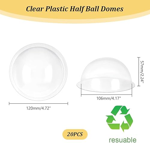 AHANDMAKER Lot de 20 boules de Noël en plastique transparent à remplir, réutilisables et transparentes, idéales pour le remplissage, à suspendre pour la décoration - Nail Gallerys