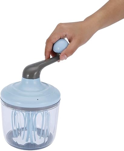 Batteur à œufs, batteur à œufs multifonctionnel, mélangeur à main, comprend des patins antidérapants inférieurs ABS + PET à manivelle longue 1100 ml Gâteau pour mélanger pâte au lait Latte - Nail Gallerys