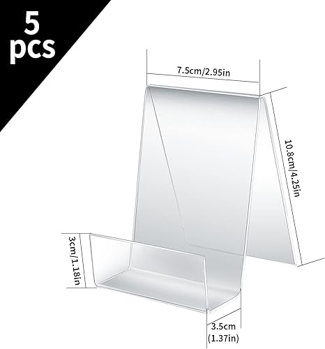 5 Pièces Support de Table, Présentoir de Livre, Support de Livre Acrylique, Porte-Livre Transparent pour Brochures Carte de Menus Magazine - Nail Gallerys