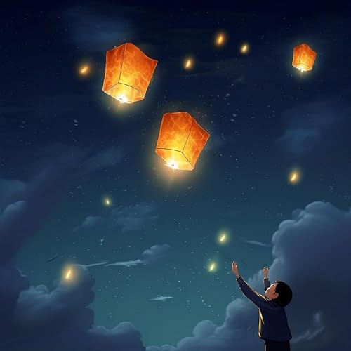 Lot de 20 lanternes volantes blanches épaisses pour les activités de plein air plus amusantes, les lanternes flottantes sont respectueuses de l'environnement et biodégradables. - Nail Gallerys