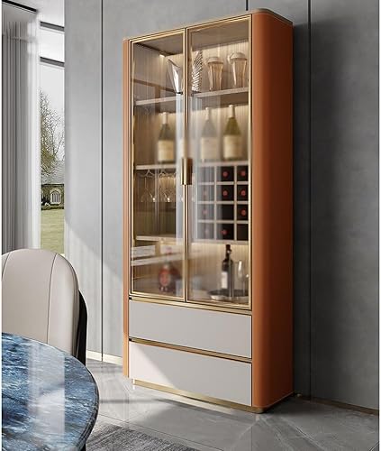 Générique casier à vin,TEXBOOK Meuble Bar Armoire à vin Moderne, Salon, vitrine Murale, Porte en Verre, Petite Armoire à vin, Armoire de Rangement Cave à vin avec Rangement (Color : B, Size : S85cm) - Nail Gallerys