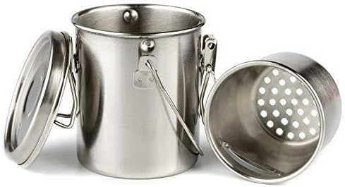 Chiloskit - Nettoyeur de pinceaux à peinture en acier inoxydable - Avec couvercle et filtre - 8,6 x 10,2 cm - Nail Gallerys