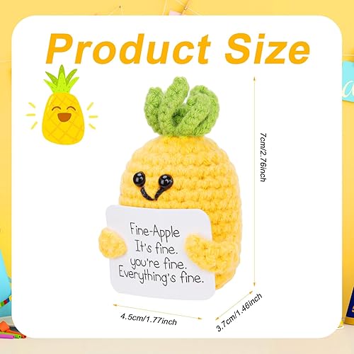 XIHIRCD Ananas Positif Drôle, 7cm Ananas au Crochet Poupée Mignon Ananas de Soutien Émotionnel Pomme de Terre Positive Jouet avec Carte Positive pour Enfants Adultes Étudiants Décoration Cadeau - Nail Gallerys