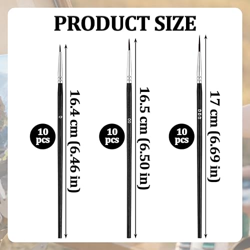 Xinjoduz Lot de 30 pinceaux de modélisme - Pinceaux fins et minuscules pour nail art - Pinceau miniature en métal - Modèle artistique - Pinceau acrylique professionnel pour aquarelle - Nail Gallerys