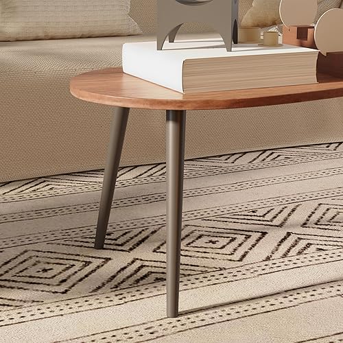 IMHKAM Lot de 2 Tables Basses Gigognes Scandinaves - Table de Salon en Bois Moderne - pour Salon, Chambre ou Balcon - Nail Gallerys