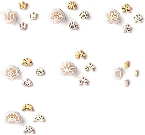 Bofanze 7 Pièces Emporte-pièces en Argile Polymère boucles d'oreilles en argile polymère Coupe-Fleurs en Argile Polymère Moules en Argile Géométrique pour la Fabrication de Boucles D'oreilles - Nail Gallerys
