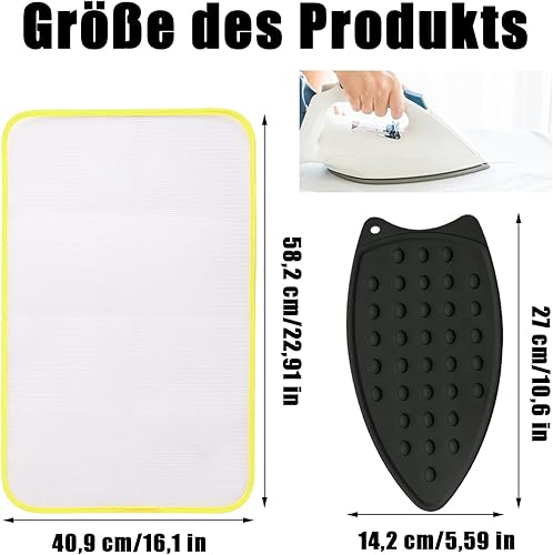 Repose Fer a Repasser Silicone, Silicone Tapis de Repos de Repassage, Protection de sécurité Thermique, Tapis à Repasser Résistant à la Chaleur, Filet De Repassage, Noir - Nail Gallerys