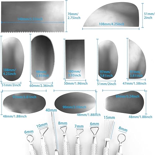 18 PièCes Kit D'Outils De Poterie En Argile, Outils De Moulage En CéRamique, Grattoirs De Moulage En Aluminium, Outils De Sculpture En CéRamique, Pour Sculpture De Poterie Et De CéRamique - Nail Gallerys