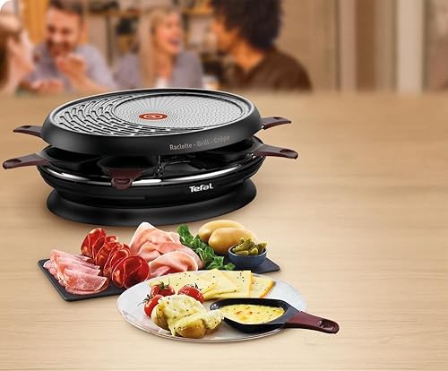 Raclette Tefal 8 coupelles RE320012 1050 W Noir - Nail Gallerys