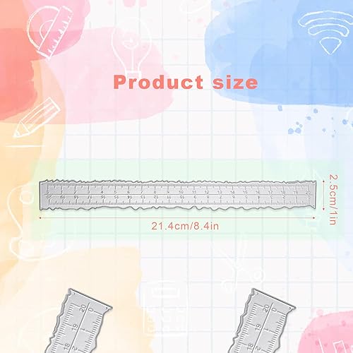 4pcs Irregular Edges Rulers, Règles de Déchirement du Papier 21,5 x 2,5 cm avec Bord Dentelé règLes Artisanales pour la Fabrication de Cartes en Gaufrage Matrices de Découpe Artisanat - Nail Gallerys
