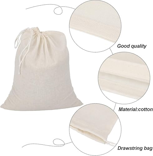 Lot de 4 sacs en étamine, lait de noix, passoire en mousseline de coton, sacs alimentaires en maille pour yaourt, café, thé, jus, vin (taille L, 30,5 x 35,6 cm) - Nail Gallerys