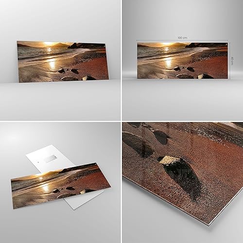 Moderne Impression sur Verre Plage nuages soir côte Image Tableau en Verre Decoration Murale 140x50cm Deco Cadre Salon Chambre Panoramique Grand XXL Tableaux Decoratifs Muraux Art GAB140x50-2527 - Nail Gallerys