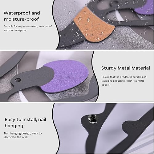 XIAOMAGG Lot De 3 Métal Tableau Decoration Murale,Fille Africaine Danse Ethnique Sculpture Murale,Pour Salon, Couloir, Triptyque Mural Maximaliste(Femme Noire) - Nail Gallerys