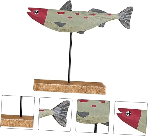 Ciieeo Décoration De Noël en Bois pour Bureau Poisson Sardine Décoration Dintérieur Fournitures De Noël Vintage pour La Maison - Nail Gallerys