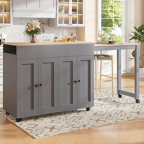 Zepneiy Table de Bar Extensible Moderne (118-180×50×94cm) avec Espace de Rangement, avec Six étagères, Table de bistrot pour Restaurants (Blanc) - Nail Gallerys