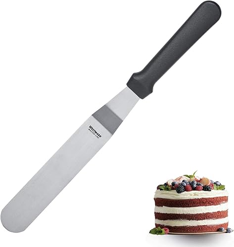 Westmark Spatule Coudée Professionnelle, Angle, Flexible, Dimensions : 3 x 10 cm, Longueur : 25 cm, Acier Inoxydable/Plastique, Master Line, Noir/Argent, 31252270 - Nail Gallerys