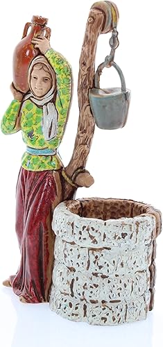 Moranduzzo Femme au Puits pour Crèche de 10 Cm Échelle 1:20 - Figurines de Crèche Indestructibles - Style 700', Peinture Finition à la Main, Produit Officiel, Fabriqué en Italie, Sculpteur M. Landi - Nail Gallerys