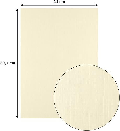 Florence Papier Cartonné en Lin Beige 250 g – Papier Scrapbooking A4 – Raffia – Papier Cartonné Couleur – Invitations Élégantes, Boîtes-Cadeaux et Projets Artistiques - Nail Gallerys