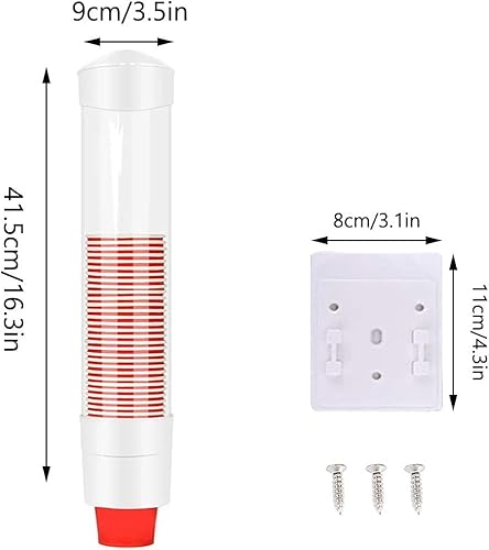 1 Pcs Distributeur Gobelets Mural, Distributeur Gobelet, Distributeur de Gobelets Mural, Distributeur de Gobelets en Plastique pour Le Bureau pour la Maison - Nail Gallerys