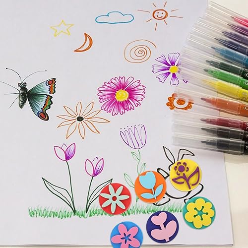 NUOBESTY Enfants Peinture Éponge 6 Pièces Eva Peinture Tampon Fleur Motif Éponge Peinture Formes Apprentissage Précoce Peinture Au Doigt Éponge Artisanat Dessin Éponges - Nail Gallerys