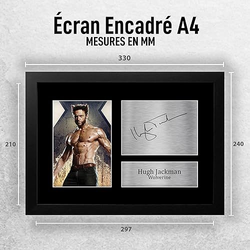 HWC Trading FR A4 Hugh Jackman Wolverine X-Men Cadeaux Imprimé Signé Autographe Photo pour les fans de cinéma - A4 Encadré - Nail Gallerys
