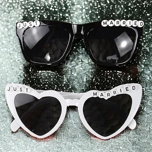 Zghhc Lunettes De De Mariée Just Married Lunettes De Vintage Fashoin Mariée Lunettes De Bachelorette Party Lunettes De Hen Party Accessoire pour - Nail Gallerys