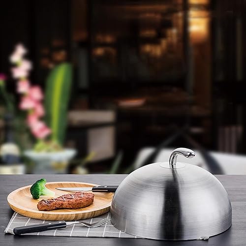 HEMOTON Cloche alimentaire en acier inoxydable - 20 cm - Couvercle de casserole Teppanyaki - Couvercle pour steak - Cloche à hamburger - Dôme pour cloche Cheesburger - Nail Gallerys