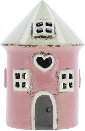 Shudehill Giftware Village Pottery Mini Bougie Chauffe-Plat en céramique Motif Maison en Forme de cœur Gris - Nail Gallerys